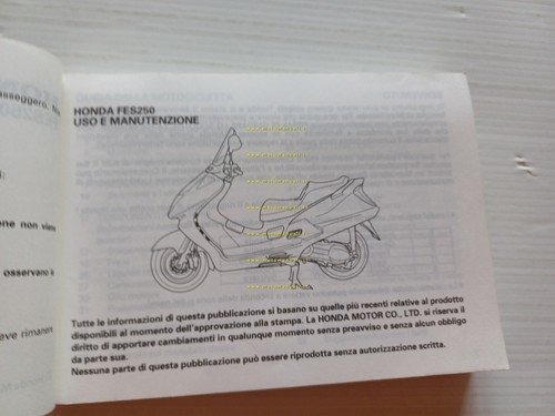 Honda FES 250 Foresight 1997-98 manuale uso manutenzione italiano originale