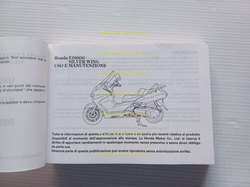 Honda FJS 600 Silver Wing 2001 manuale uso manutenzione originale …