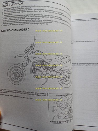 HONDA FMX 650 2005 manuale officina ITALIANO originale