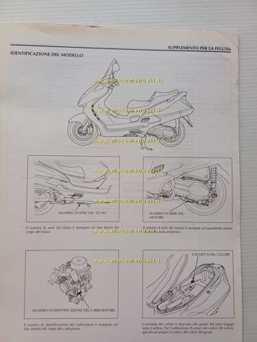 Honda Foresight FES 250 VARIANTI 1998 manuale officina ITALIANO originale