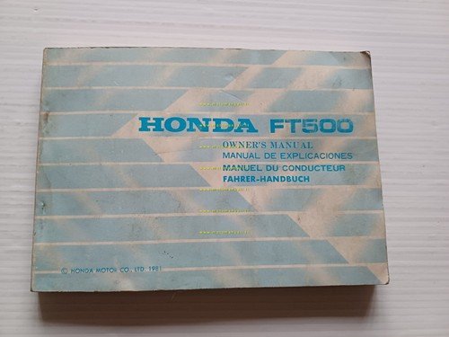 Honda FT 500 1981 manuale uso inglese francese tedesco spagnolo …