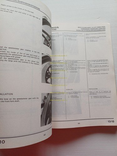 Honda FT 500 1982 manuale officina riparazione originale testo inglese
