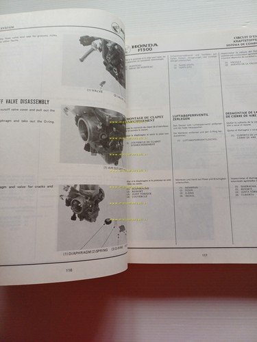 Honda FT 500 1982 manuale officina riparazione originale testo inglese