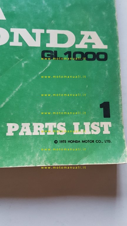 HONDA GL 1000 Gold Wing 1975 catalogo ricambi originale spare …