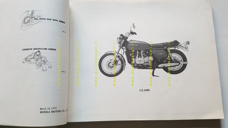 HONDA GL 1000 Gold Wing 1975 catalogo ricambi originale spare …