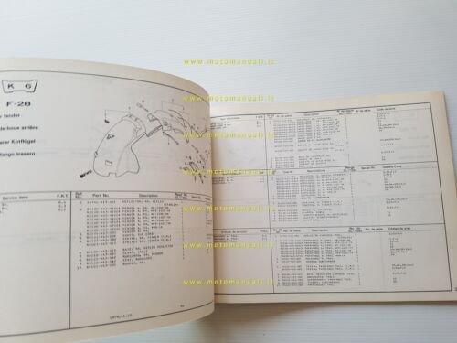 HONDA GL 1100 A 1979 catalogo ricambi originale