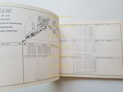 HONDA GL 1100 A 1979 catalogo ricambi originale