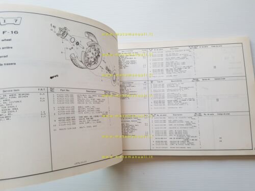 HONDA GL 1100 A 1979 catalogo ricambi originale