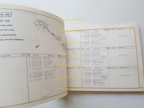 HONDA GL 1100 A 1979 catalogo ricambi originale
