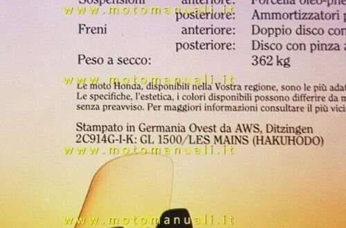 Honda GL 1500 Gold Wing depliant ITALIANO originale brochure