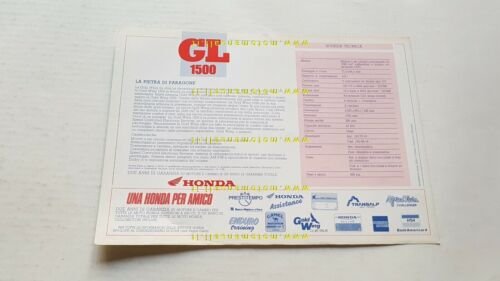 Honda GL 1500 SE Gold Wing 1989 depliant ITALIANO originale …