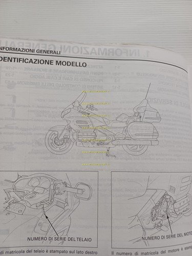 HONDA GL 1800 A GOLD WING 2001 manuale officina ITALIANO …