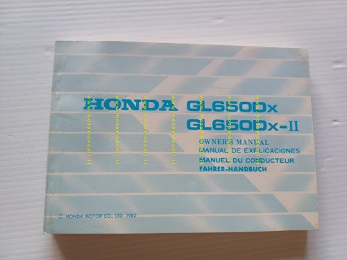 Honda GL 650 Dx- GL 650 Dx-II 1982 manuale uso …