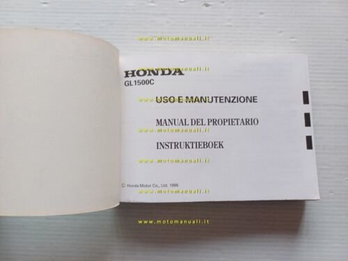 Honda Gold Wing GL 1500 C 1996 manuale uso manutenzione …