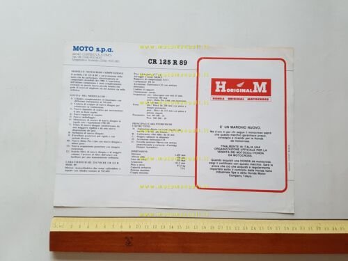 Honda HM CR 125 R 1989 depliant originale italiano