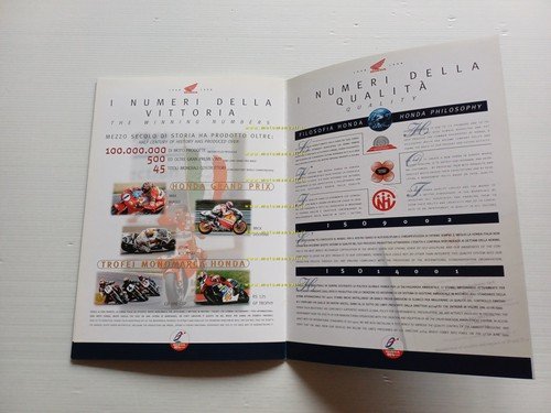 Honda Italia presentazione aziendale 1998 cartella stampa originale