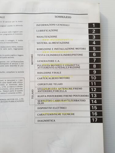 HONDA Lead 50 (NH 50 HI) 1989 manuale officina ITALIANO …