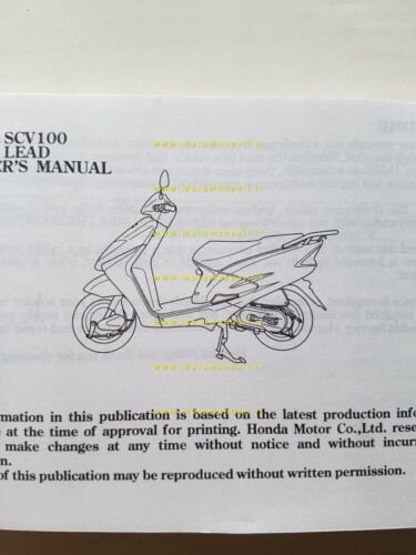 Honda LEAD SCV 100 2003 manuale uso manutenzione originale INGLESE
