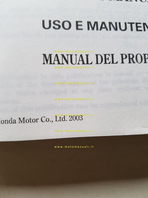 Honda LEAD SCV 100 2003 manuale uso manutenzione originale ITALIANO