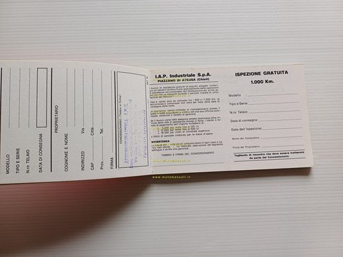 Honda modelli anni 80-90 libretto tagliandi garanzia originale nuovo NO …