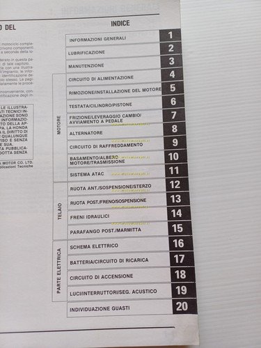HONDA MTX 125 R 1986 manuale officina ITALIANO originale