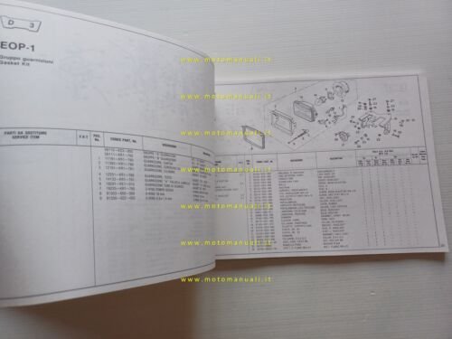 HONDA MTX 125 R modelli 1988 catalogo ricambi originale