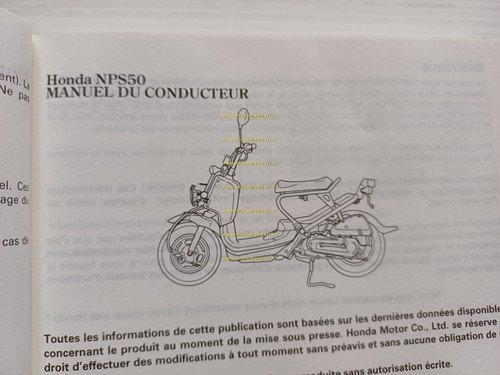 Honda NPS 50 Zoomer 2004-05 manuale uso manutenzione originale