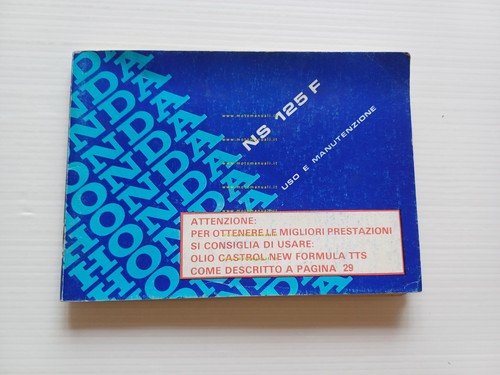 Honda NS 125 F 1985-86 manuale uso manutenzione libretto ITALIANO …