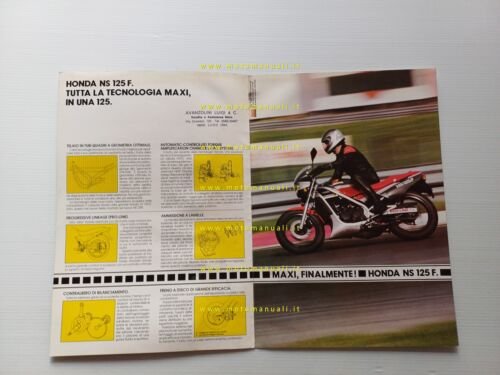Honda NS 125 F 1985 depliant originale italiano moto motorcycle …