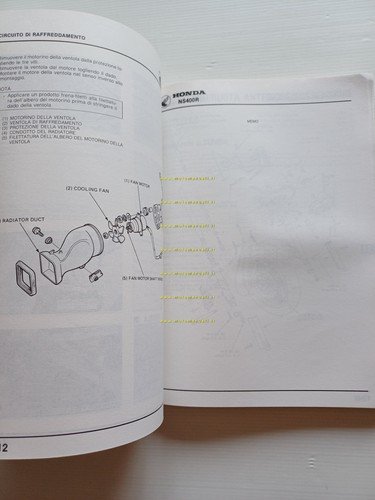 HONDA NS 400 R 1985-86 manuale officina ITALIANO originale