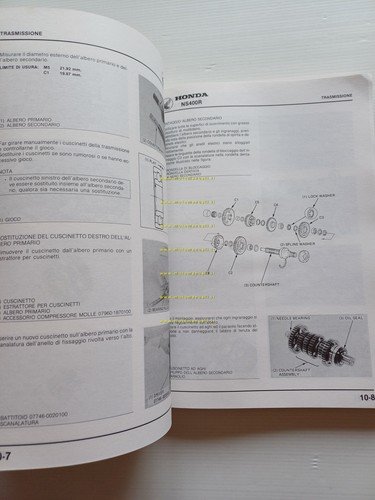 HONDA NS 400 R 1985-86 manuale officina ITALIANO originale