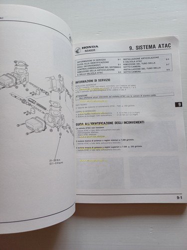 HONDA NS 400 R 1985-86 manuale officina ITALIANO originale
