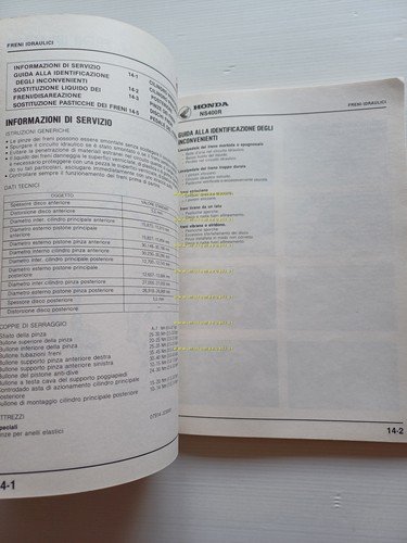 HONDA NS 400 R 1985-86 manuale officina ITALIANO originale