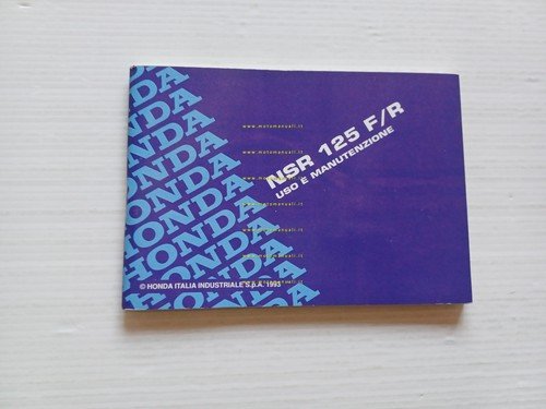 Honda NSR 125 F- NSR 125 R 1993 manuale uso …
