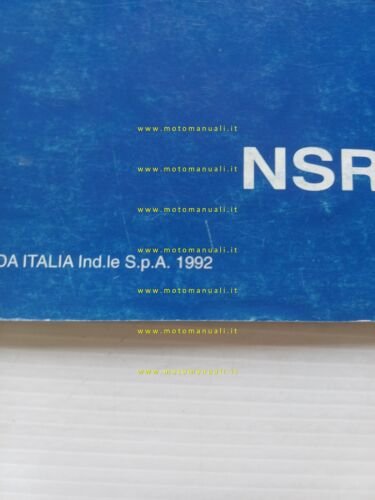 Honda NSR 125 F 1992 aggiornamento SUPPLEMENTO manuale officina originale