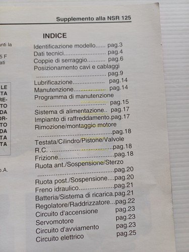 Honda NSR 125 F III N Raiden VARIANTI 1992 manuale …