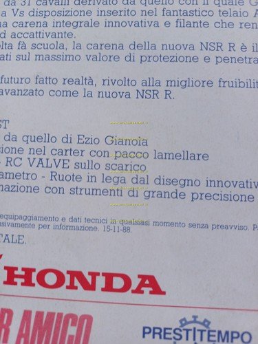 Honda NSR 125 R 1988-89 depliant originale italiano
