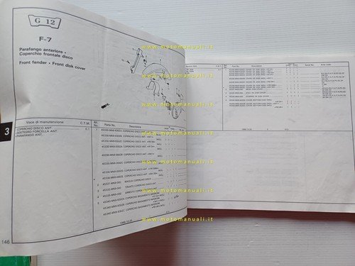 Honda NX 500-650 Dominator 1988 catalogo ricambi italiano originale part …