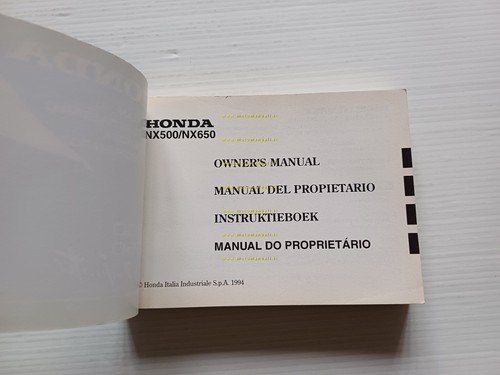 Honda NX 500 650 Dominator 1996-97 manuale uso manutenzione originale