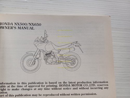 Honda NX 500 650 Dominator 1996-97 manuale uso manutenzione originale