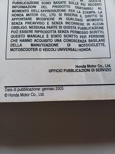 HONDA Pantheon 125 - 150 (FES 125-150) 2003 manuale officina …
