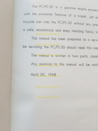 Honda PC 50 - PS 50 1968 manuale officina riparazione …