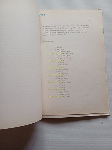 Honda presentazione nuovi modelli 1981 cartella stampa originale