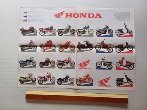 Honda produzione modelli 1990 depliant poster ITALIANO originale epoca