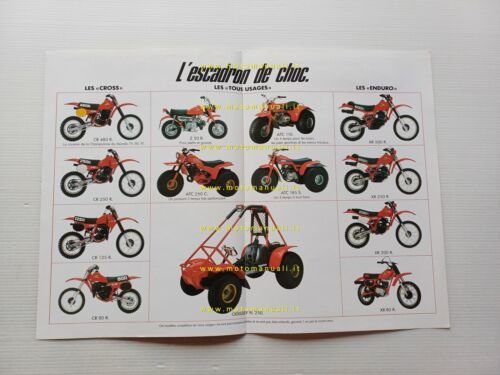 Honda produzione modelli Cross Enduro 1982 depliant originale francese