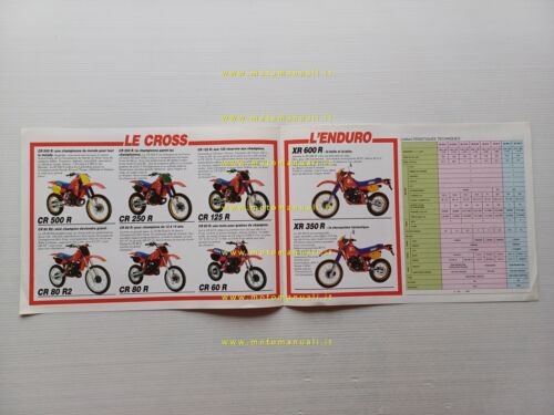 Honda produzione modelli Cross Enduro 1985 depliant originale francese