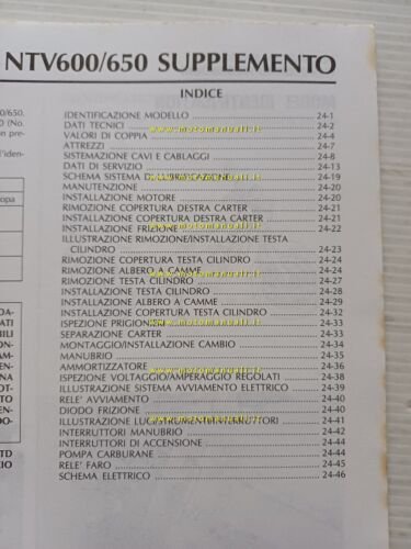 Honda Revere NTV 600-650 VARIANTI 1990 manuale officina originale