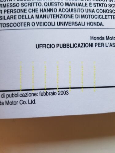 HONDA SCV 100 LEAD 2003 manuale officina ITALIANO originale