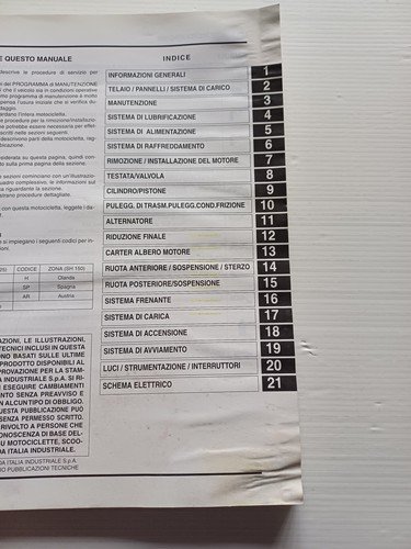 HONDA SH 125 - 150 2001 manuale officina ITALIANO originale