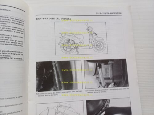 Honda SH 125-150 2002 aggiornamento SUPPLEMENTO manuale officina originale
